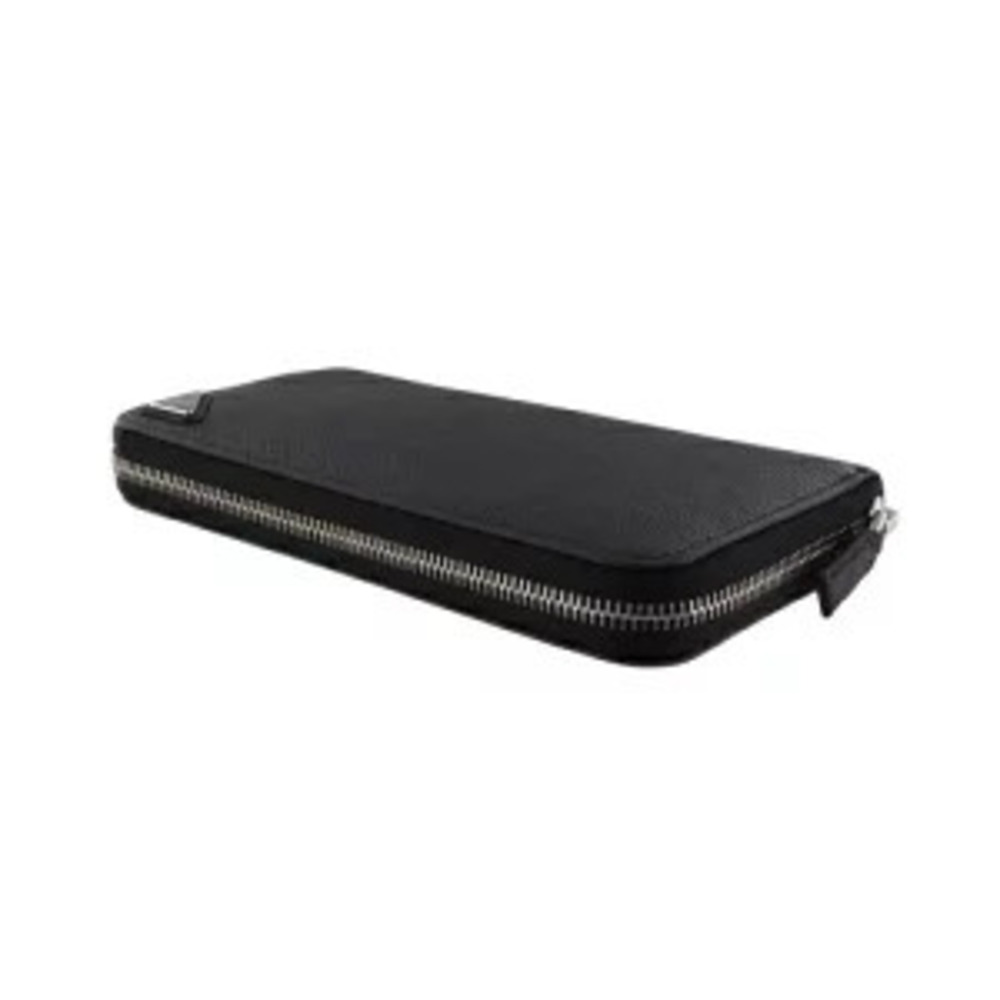 Prada Long Wallet Saffiano Leather Triangle Black  Nero Black - Picture 6 of 7